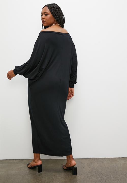 Superbalist - Off the shoulder midaxi slouch dress - black