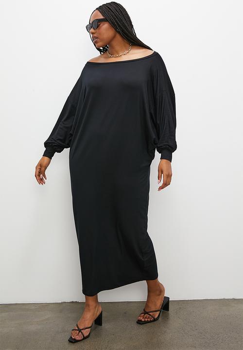 Superbalist - Off the shoulder midaxi slouch dress - black