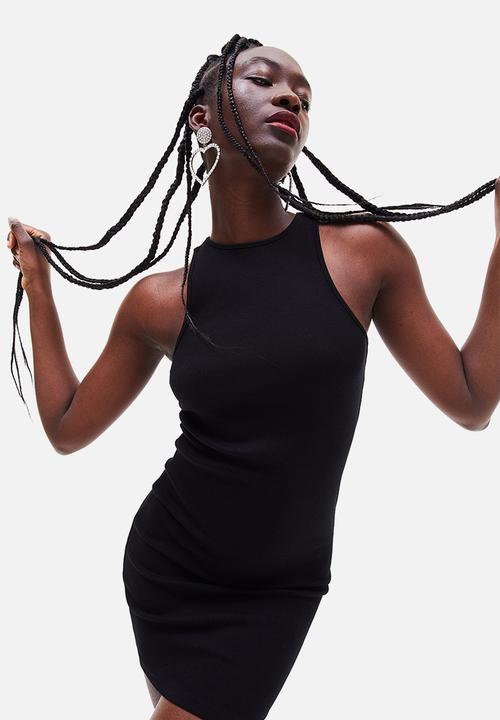 Ribbed jersey dress - black1 - 1081918001