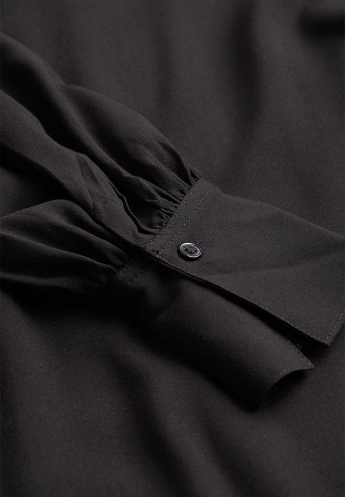 H&M - Balloon-sleeved shirt dress - black