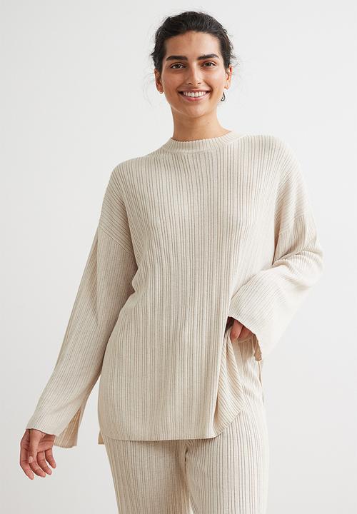 H&M - Ribbed jumper - light beige 