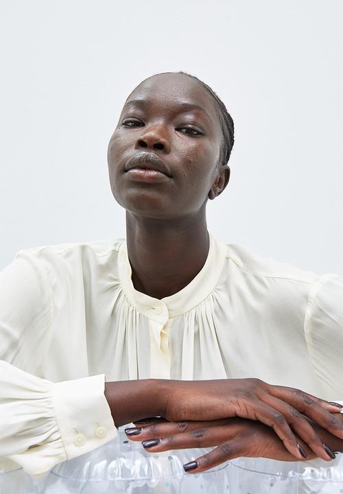 H&M - Balloon-sleeved blouse - cream