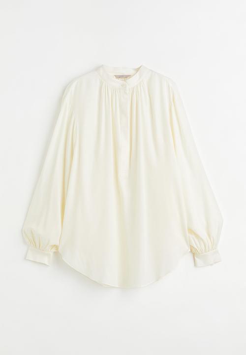 H&M - Balloon-sleeved blouse - cream