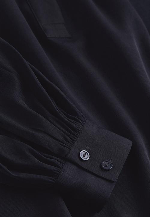 H&M - Balloon-sleeved blouse - dark blue