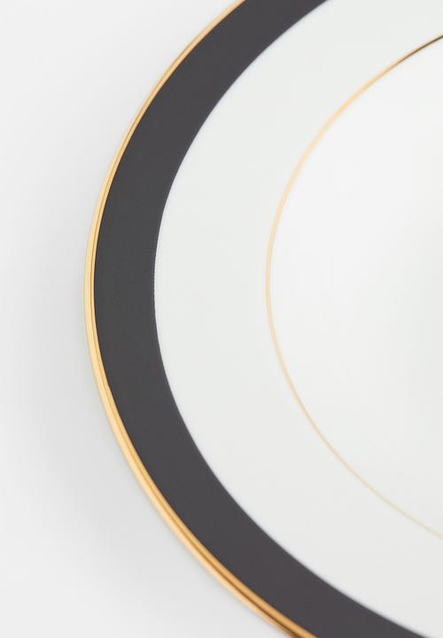 H&M - Deep porcelain plate - white/multi