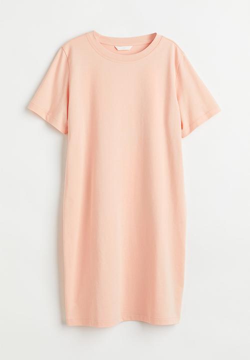 H&M - Cotton T-shirt dress - light apricot