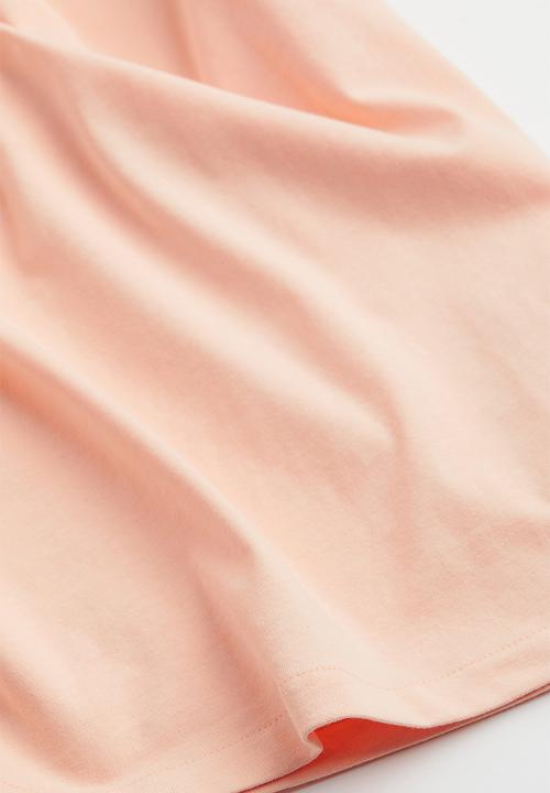 H&M - Cotton T-shirt dress - light apricot