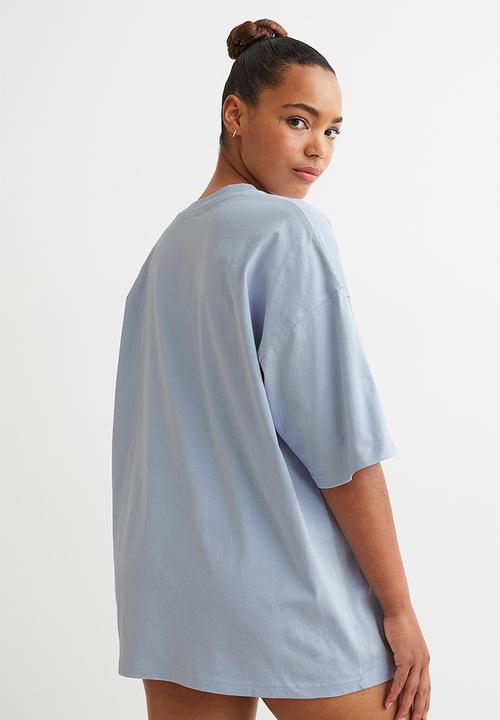 H&M - Oversized T-shirt - light blue/self-care