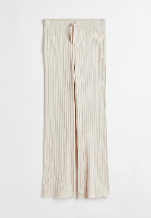 H&M - Ribbed trousers - light beige