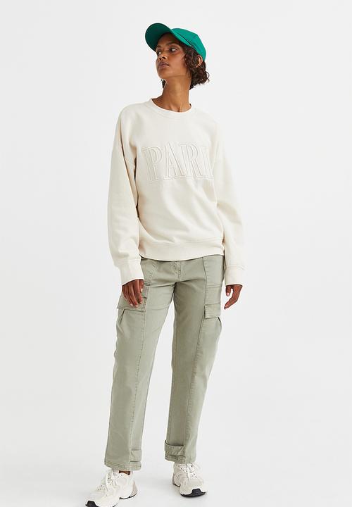 H&M - Crew-neck sweatshirt - cream/paris