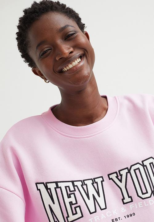 H&M - Crew-neck sweatshirt - light pink/new york