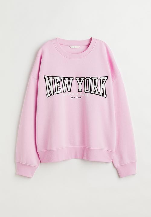 H&M - Crew-neck sweatshirt - light pink/new york