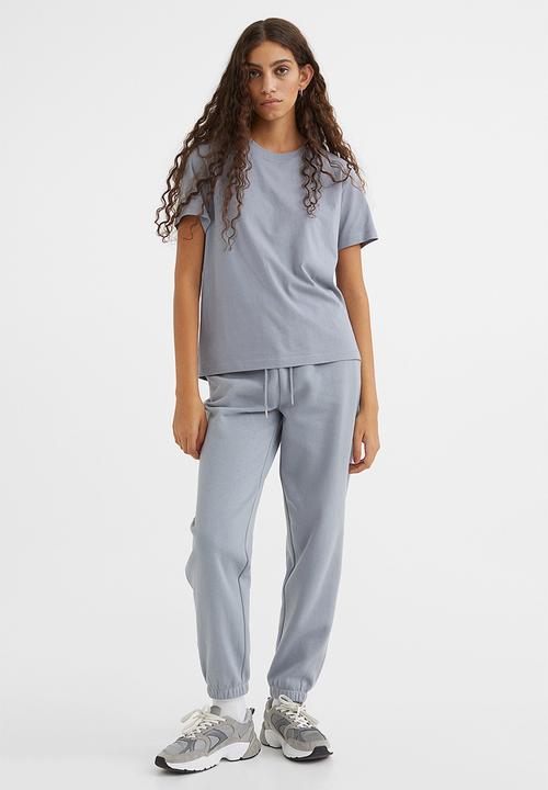 H&M - Cotton-blend sweatpants - light blue-grey