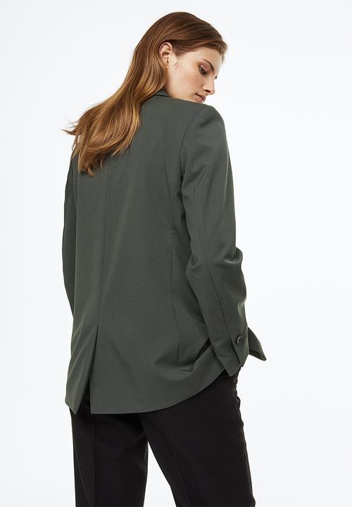 H&M - Single-breasted jacket - dark grey-green