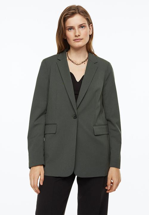 H&M - Single-breasted jacket - dark grey-green