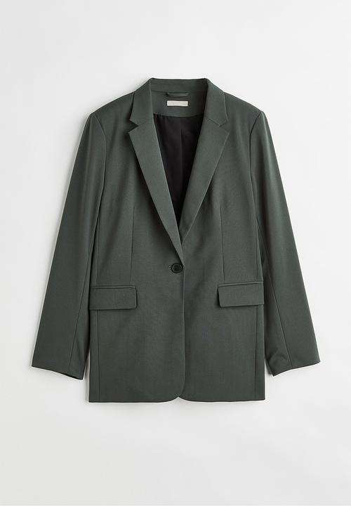 H&M - Single-breasted jacket - dark grey-green