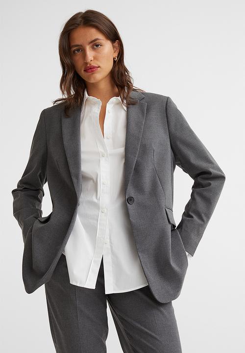 H&M - Single-breasted jacket - dark grey