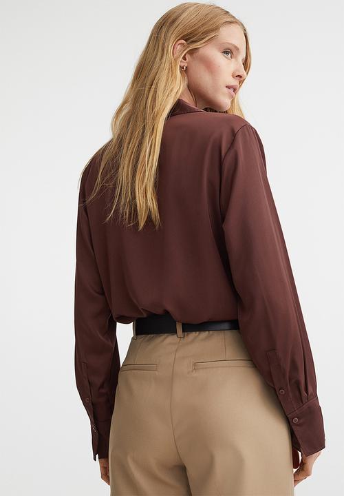 H&M - V-neck blouse - dark brown