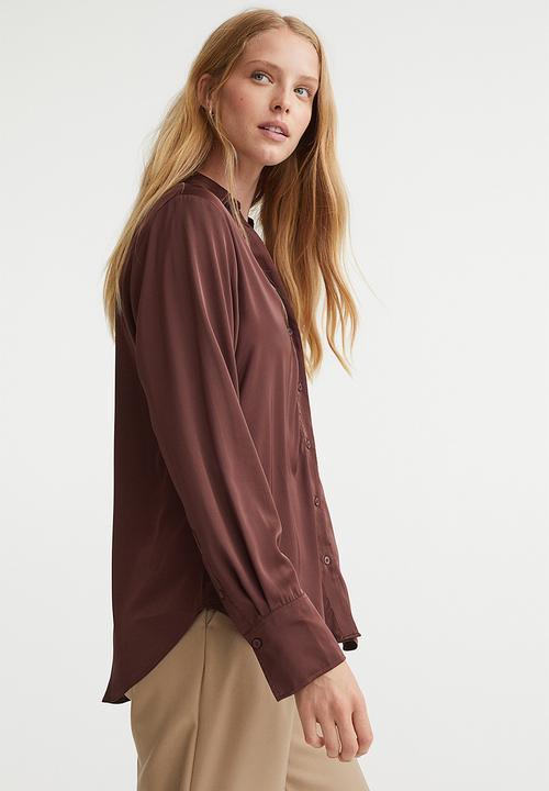 H&M - V-neck blouse - dark brown
