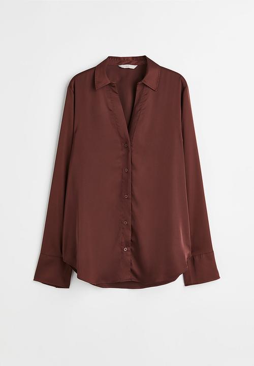 H&M - V-neck blouse - dark brown