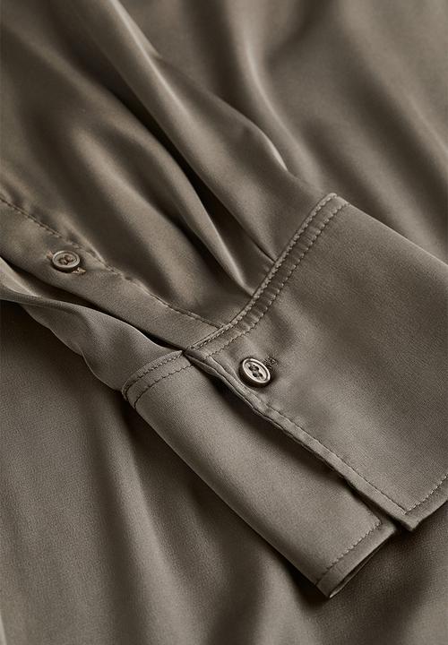 H&M - V-neck blouse - dark khaki green