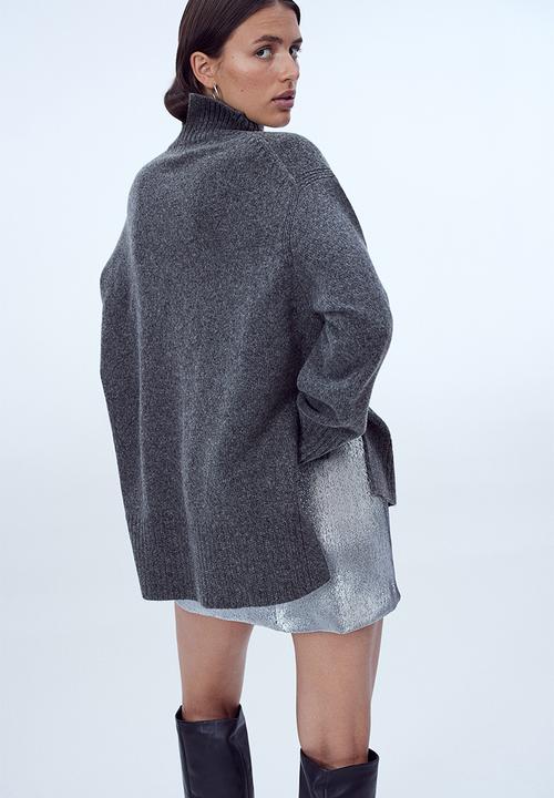 H&M - Oversized polo-neck jumper - dark grey