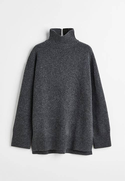 H&M - Oversized polo-neck jumper - dark grey