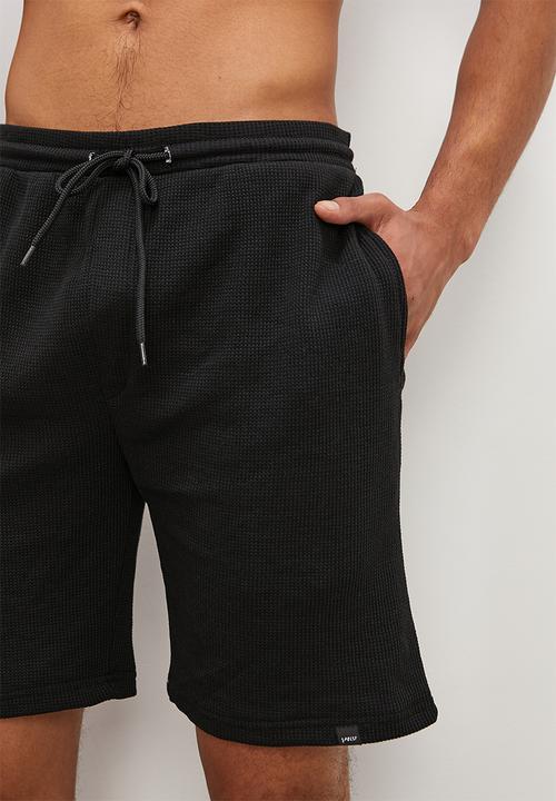 Superbalist - Premium waffle knit lounge short - black