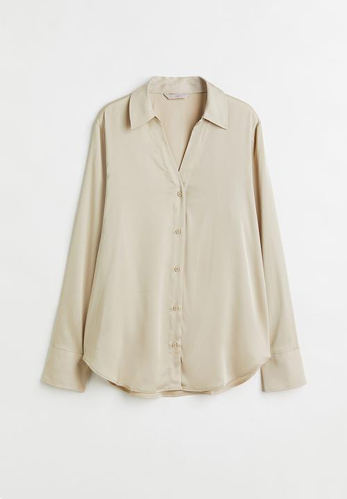 H&M - V-neck blouse - light beige