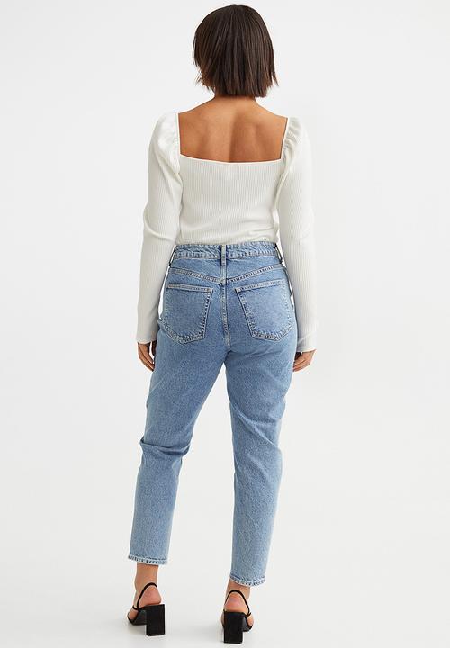 H&M - Slim mom high ankle jeans - light denim blue
