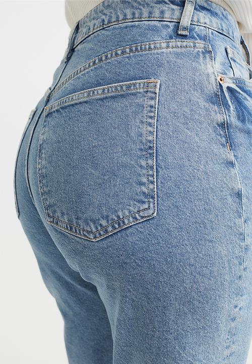 H&M - Slim mom high ankle jeans - light denim blue