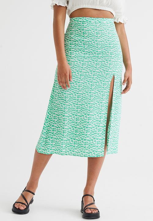 H&M - Viscose skirt - green/patterned
