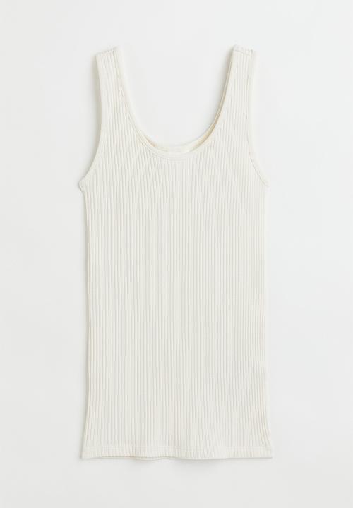 H&M - Ribbed vest top - white