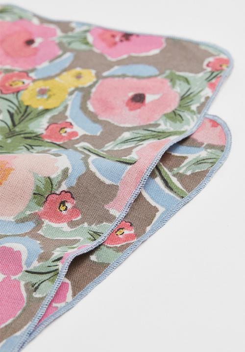 H&M - 2-pack floral cotton place mats - beige/multi