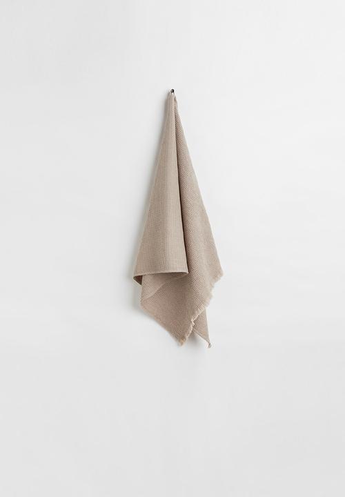 H&M - Waffled bath towel - grey/beige