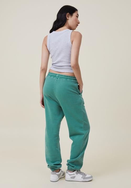 Cotton On - Classic washed trackpant - washed jade