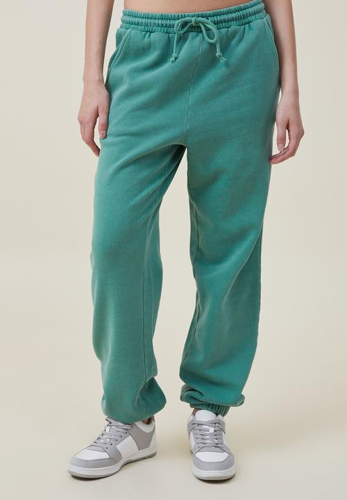 Cotton On - Classic washed trackpant - washed jade