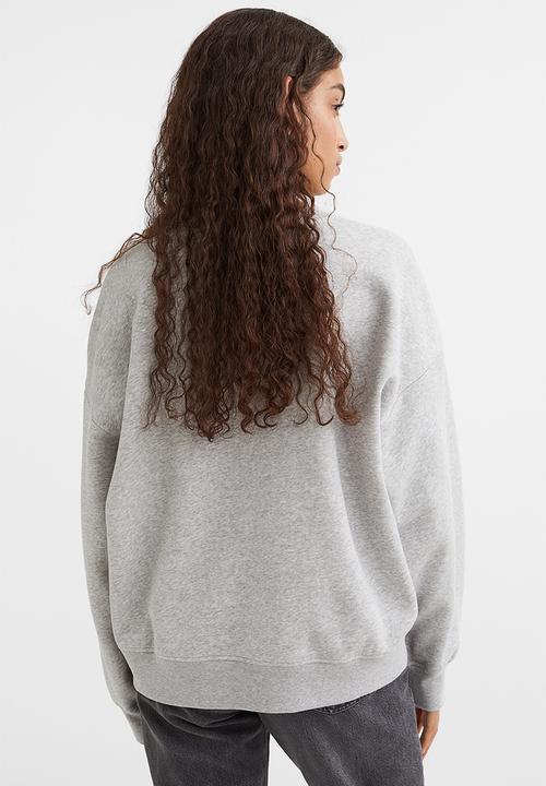 H&M - Motif-detail sweatshirt - grey marl/mickey mouse