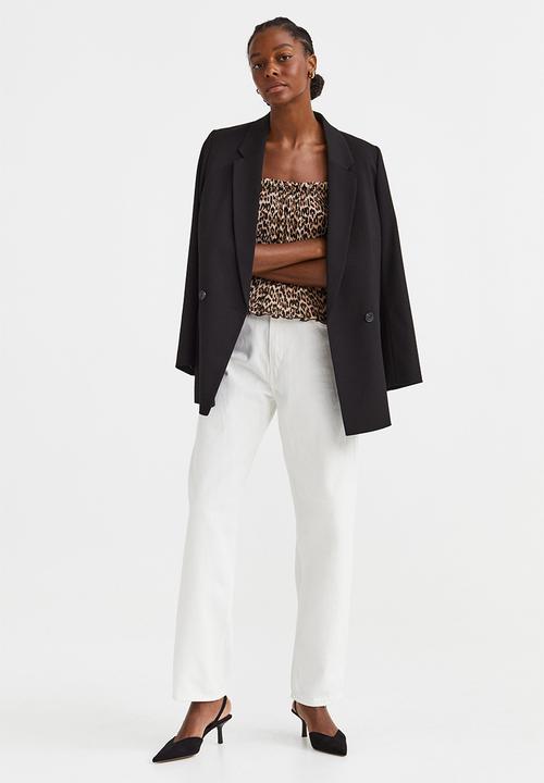 H&M - Chiffon top - light beige/leopard print