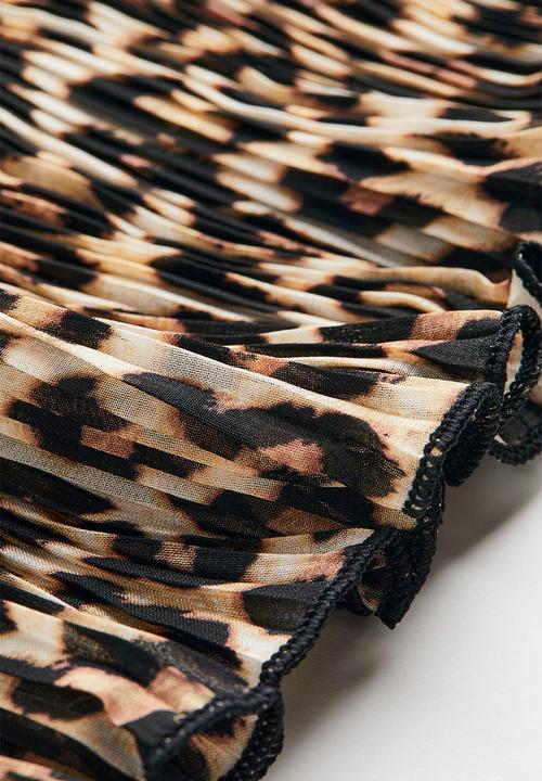 H&M - Chiffon top - light beige/leopard print