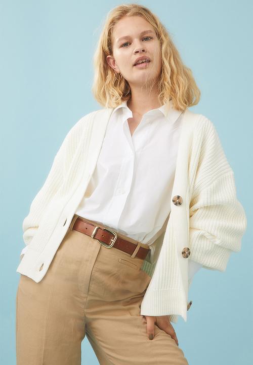 H&M - Rib-knit cardigan - white