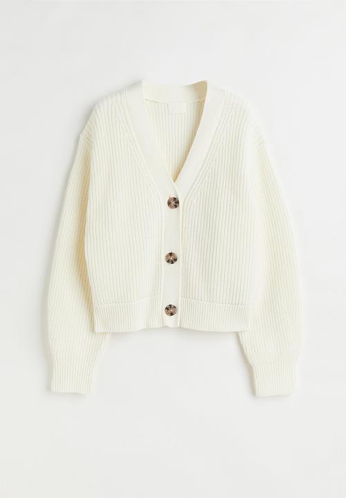 H&M - Rib-knit cardigan - white