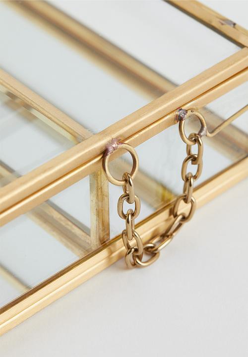 H&M - Clear glass jewellery box - gold