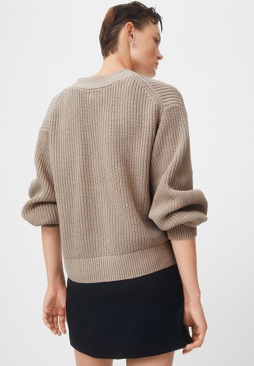 H&M - Rib-knit cardigan - beige