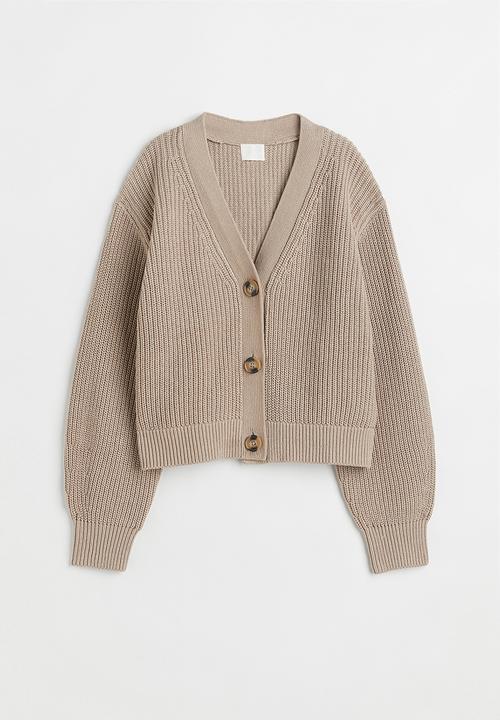 H&M - Rib-knit cardigan - beige