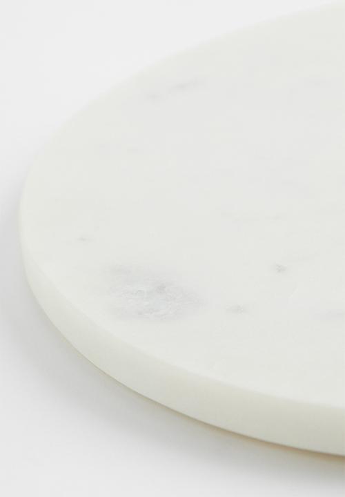 H&M - Round marble serving tray - white