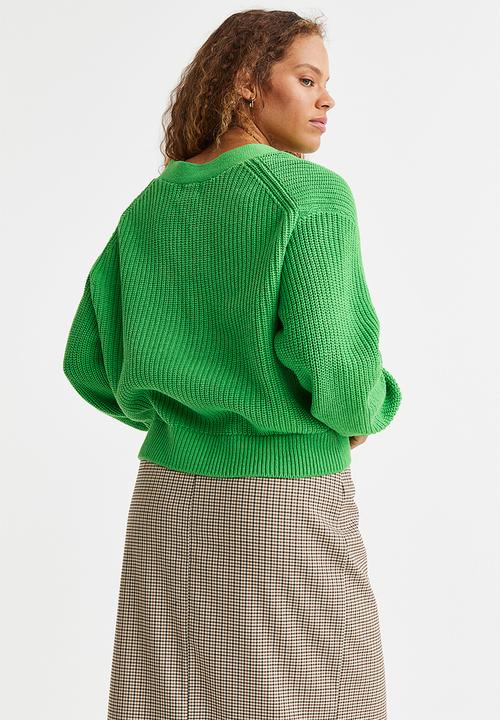H&M - Rib-knit cardigan - green
