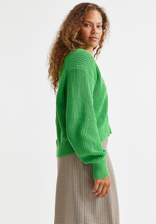 H&M - Rib-knit cardigan - green