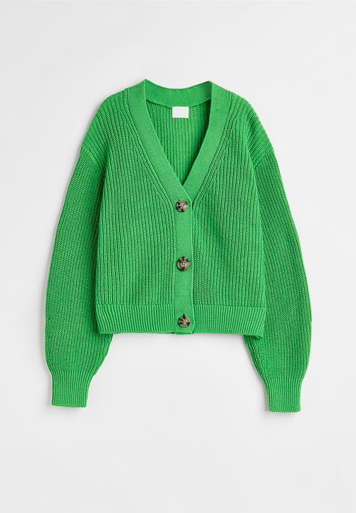 H&M - Rib-knit cardigan - green