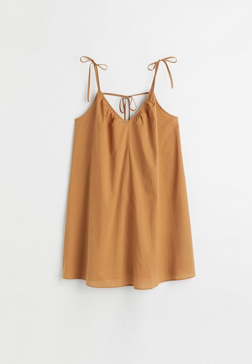 H&M - V-neck mini dress - dark beige